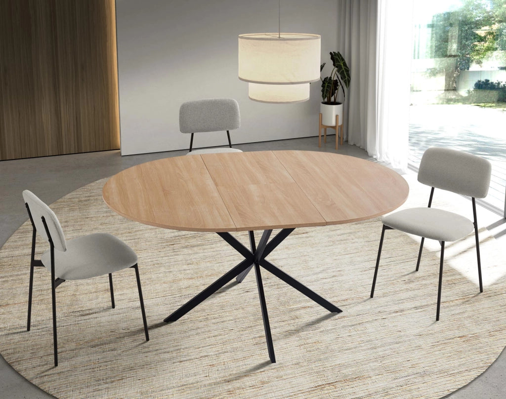Set 2 sedie da pranzo Hispanohogar ferro e tessuto beige 80×46×50 cm