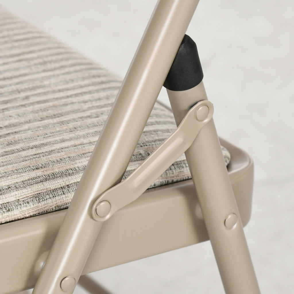 Set di 6 Sedie Pieghevoli ¨C Zephmum ¨C Acciaio e Poliestere Beige 45x46x78 cm