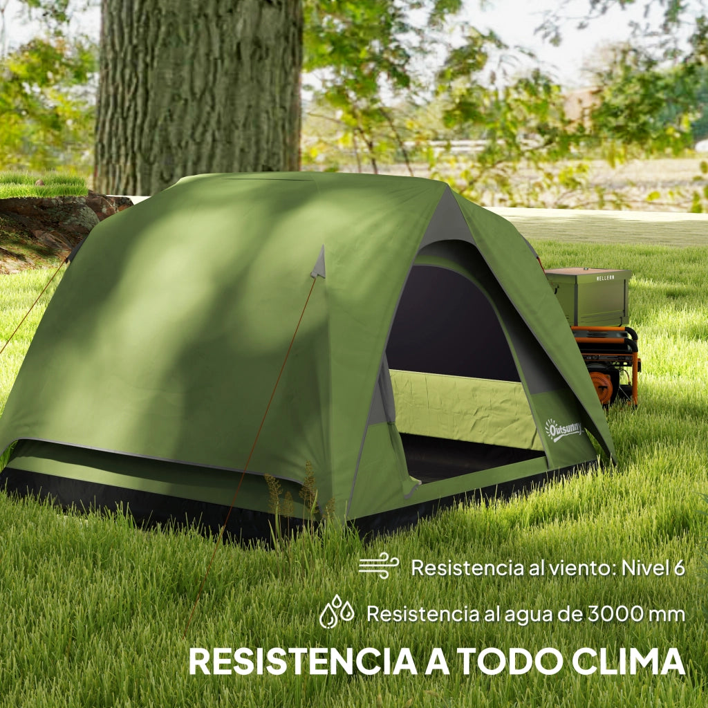 Tenda per 4 Persone ¨C zephmum ¨C Verde 200x200x135 cm