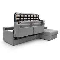 Evans Divano letto angolare con penisola in morbido tessuto impermeabile T13 252 cm Destro (mat. 140x197)  grigio