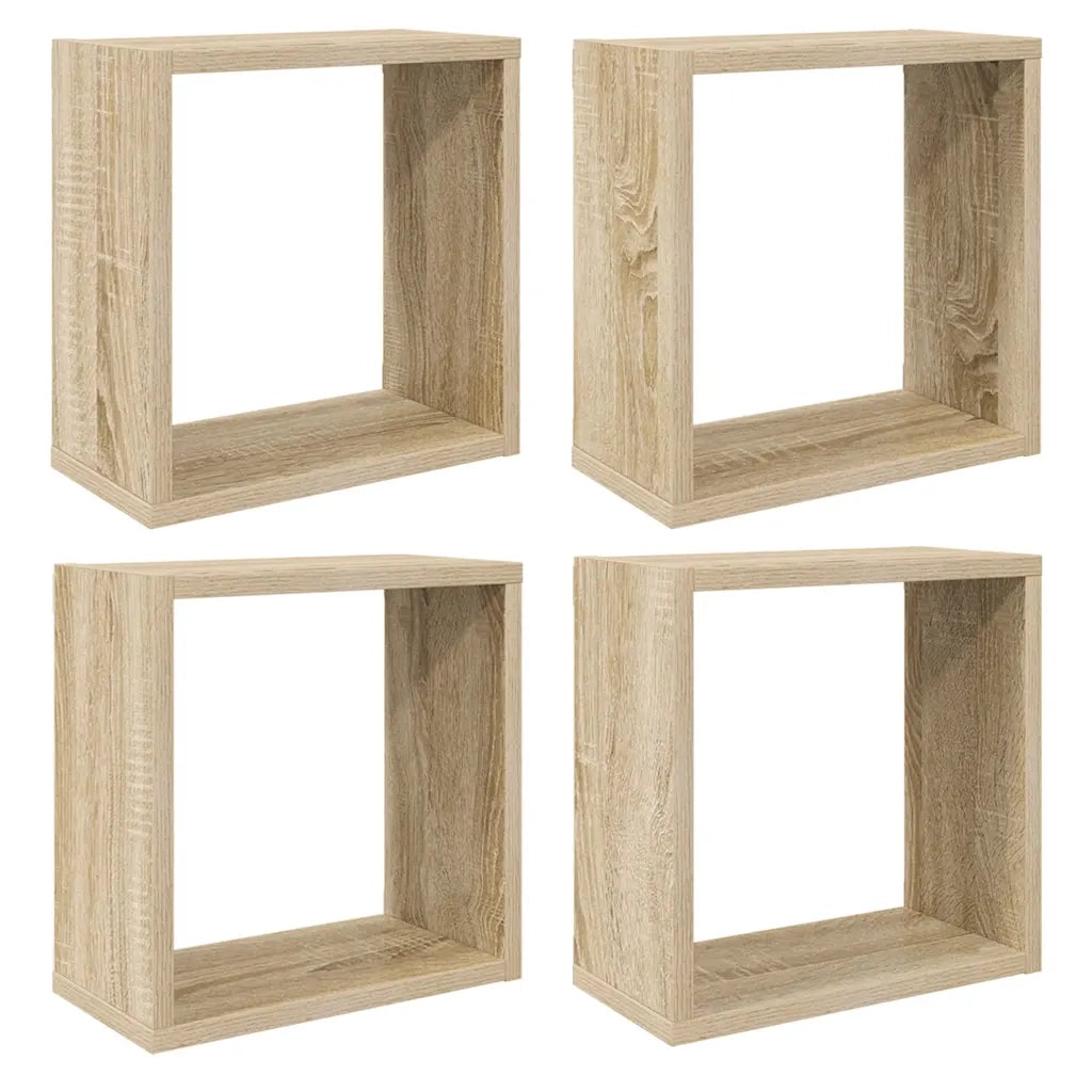 Mensole a Cubo 4 pz Rovere Sonoma 30x15x30 cmcod mxl 70750