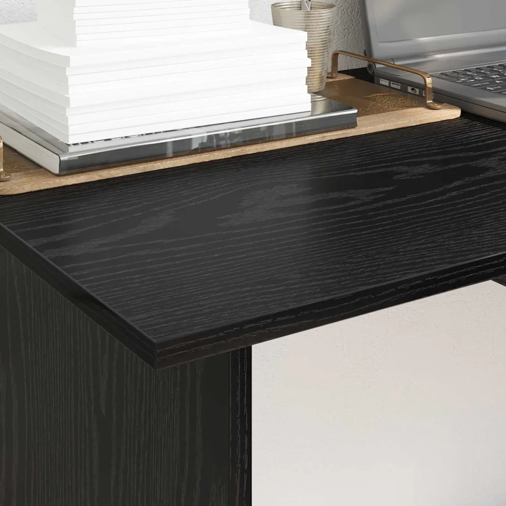 vidaXL Scrivania Rovere nero 100 x 50 x 76 cm Legno multistrato