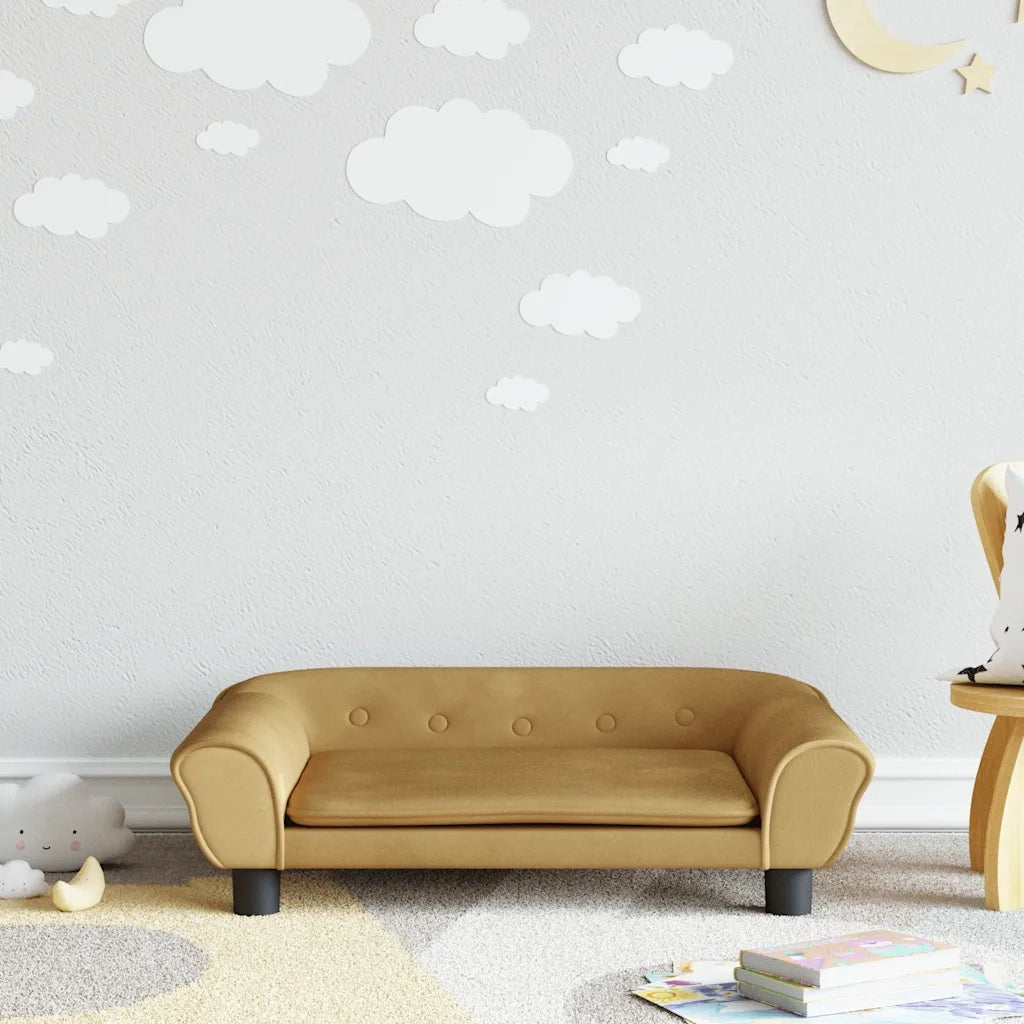 Divano per Bambini-Sofa-Divanetto Marrone 70x45x26 cm in Velluto