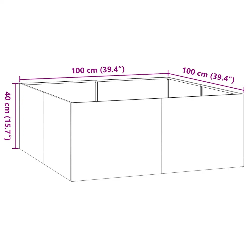 Fioriera 100x100x40 cm in Acciaio Inox 860819