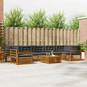 Set di divani da esterno con cuscino 8 pcs Naturale e Antracite