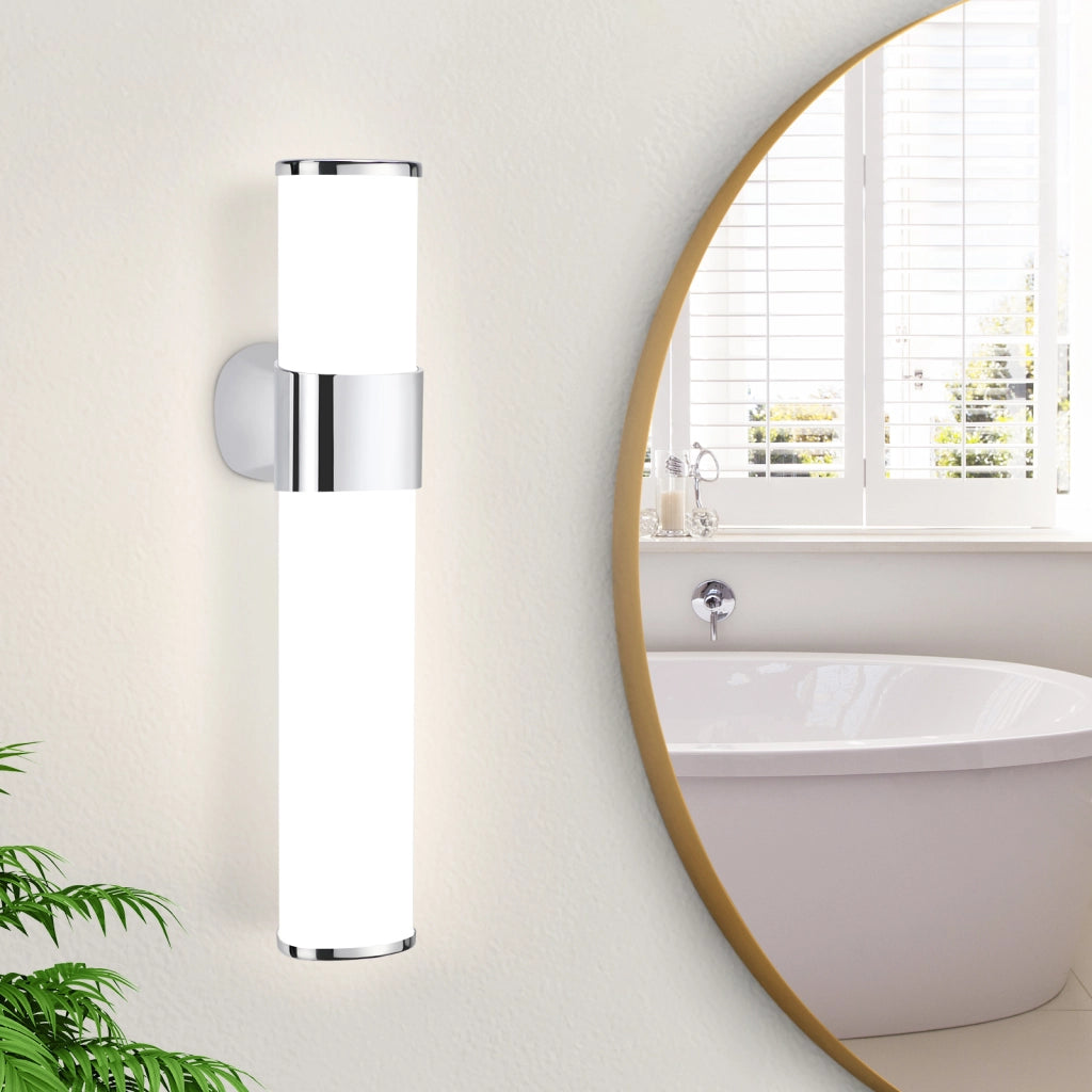 ZMH Lampada da specchio LED per Specchio 6W 35cm IP44 Cromata Moderna Luce Neutra 4000K per Cantina Cucina Armadio