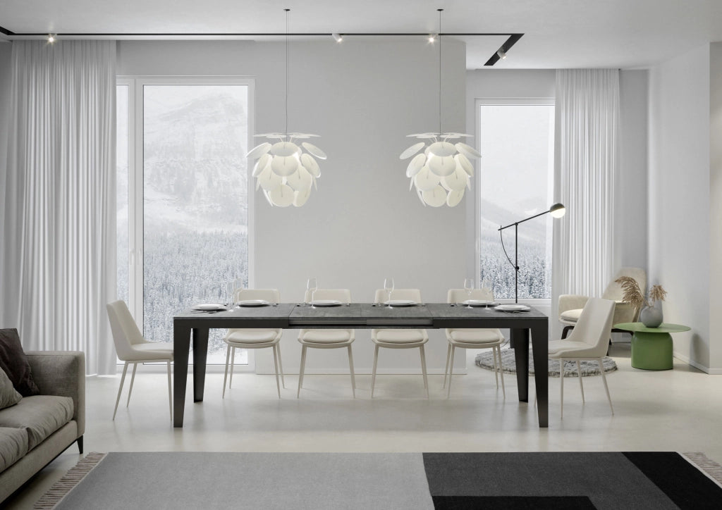 Tavolo allungabile 90x180/284 cm Flaris Evolution Cemento telaio Antracite