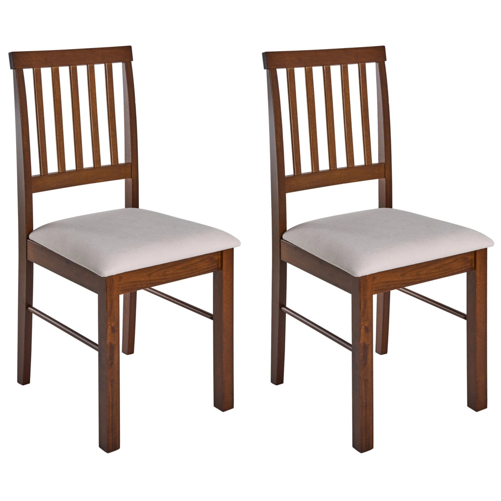 Set di 2 sedie da pranzo imbottite in marrone scuro verde scuro stile tradizionale e classico