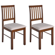 Set di 2 sedie da pranzo imbottite in marrone scuro verde scuro stile tradizionale e classico