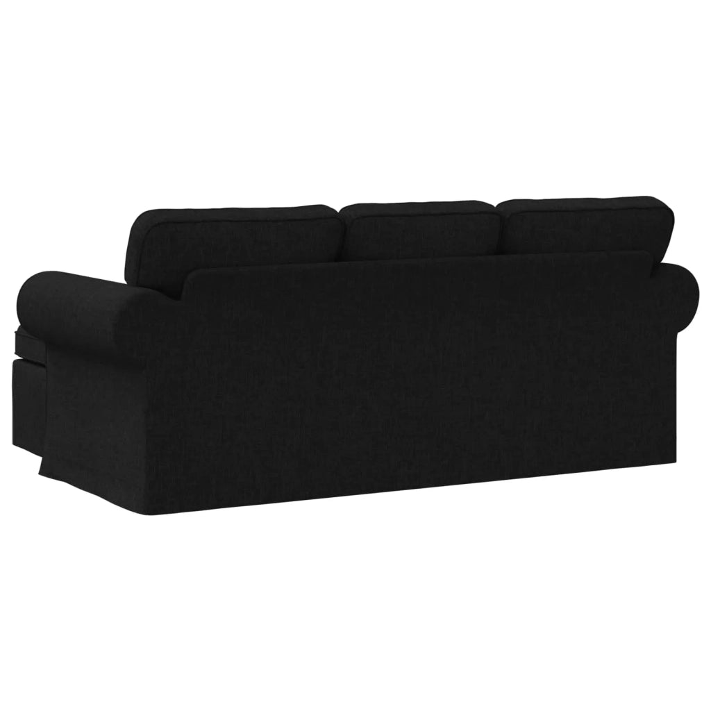 Divano Nero 215 x 138 x 80 cm Tessuto