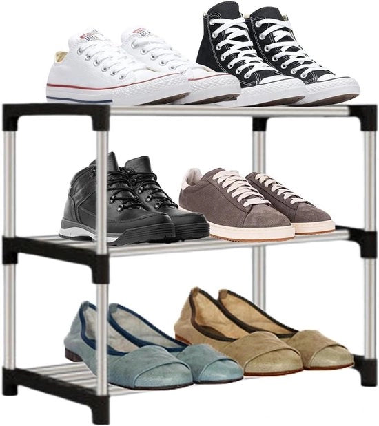 Scaffale per Scarpe Piccolo Stivale con 3 Livelli Mini Organizzatore di Stoccaggio per Scarpe Portatile