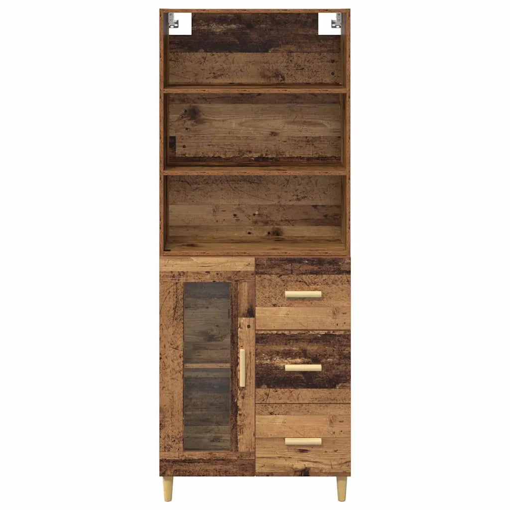 Credenza | Madia | Buffet da pranzo | Armadio da pranzo Legno vecchio 69,5 x 34 x 180 cm Legno multistrato