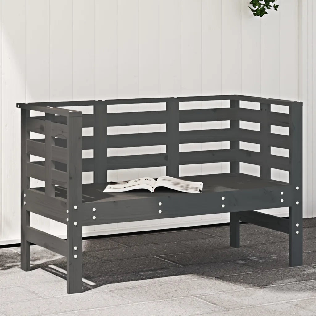Panchina da Giardino | Panca da Giardino Grigia 111,5x53x71 cm Legno Massello di Pino