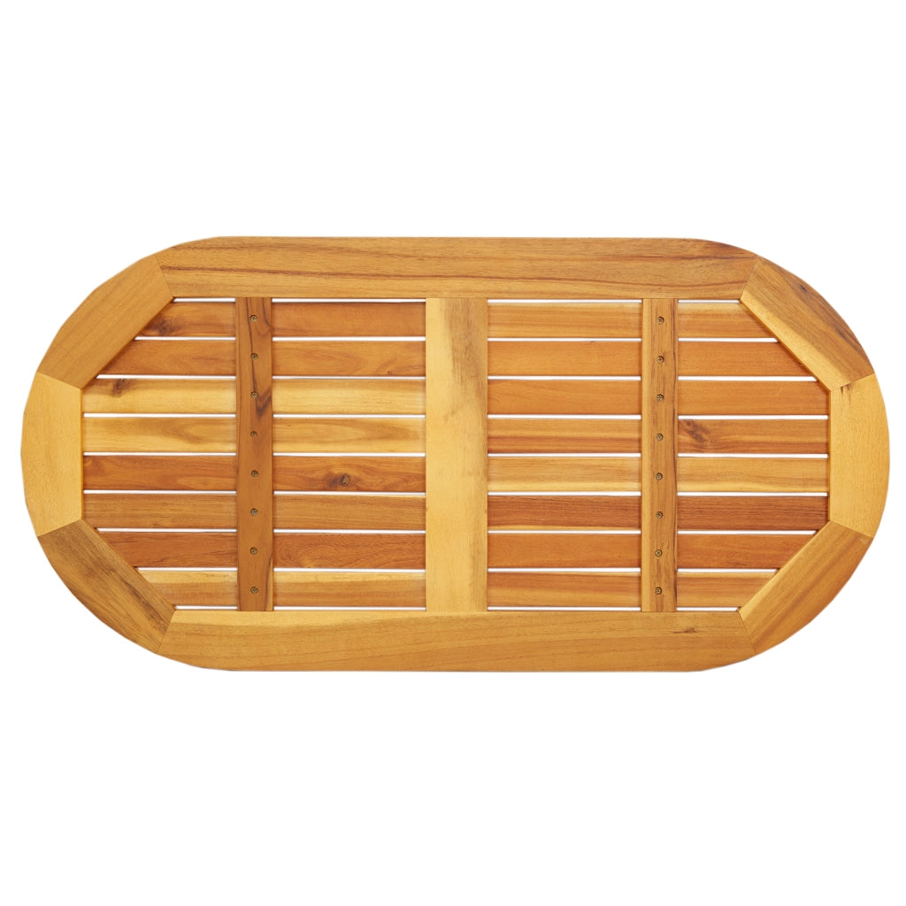 Piano Tavolo 100x50x2.2 cm Ovale in Legno Massello di Acacia
