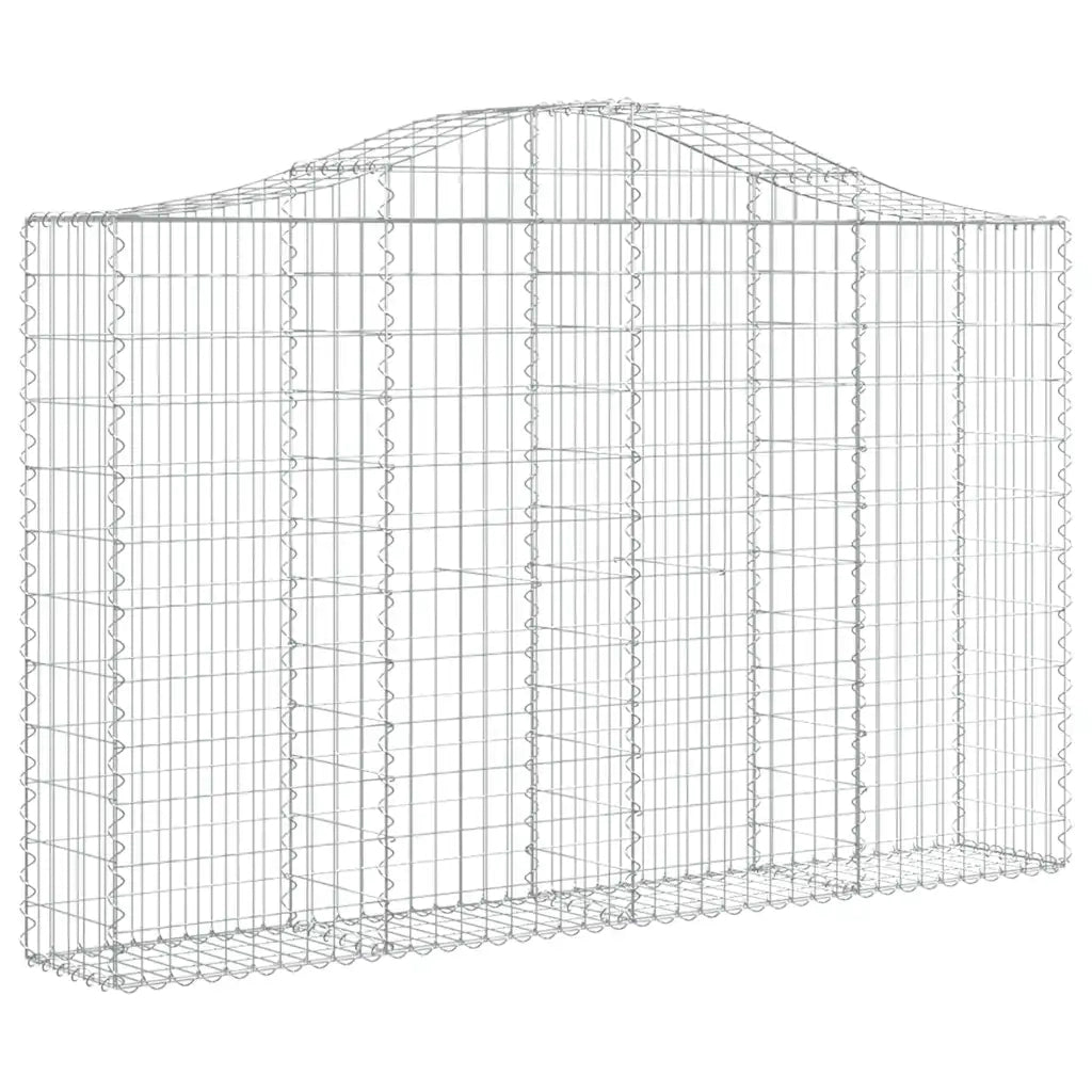 Cesti Gabbioni ad Arco 2 pz 200x30x120/140 cm Ferro Zincatocod mxl 75941