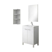Sorrento, set Mobili Bagno Specchio Incluso, Bianco Lucido