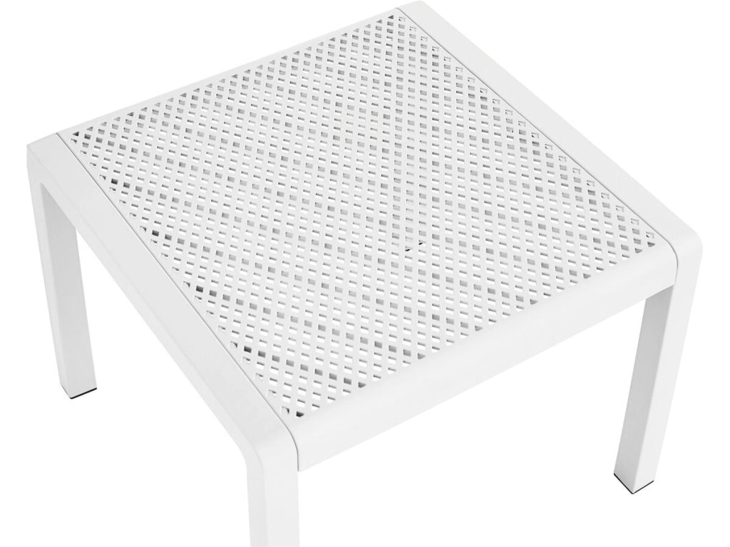 Set di mobili da giardino in metallo e plastica "Céora" - 4 posti - Bianco