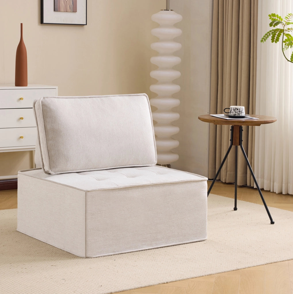 Divano modulare compatto per ambienti piccoli, beige