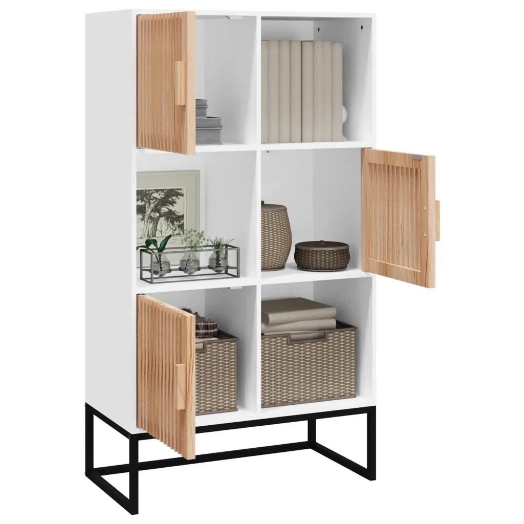 Credenza-Buffet-Armadio da cucina Bianca 70x35x125 cm in Legno Multistrato 237730