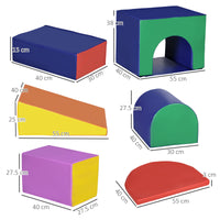 Set 7 Costruzioni Morbide per Bambini 1-3 Anni in PU e EPE Multicolore