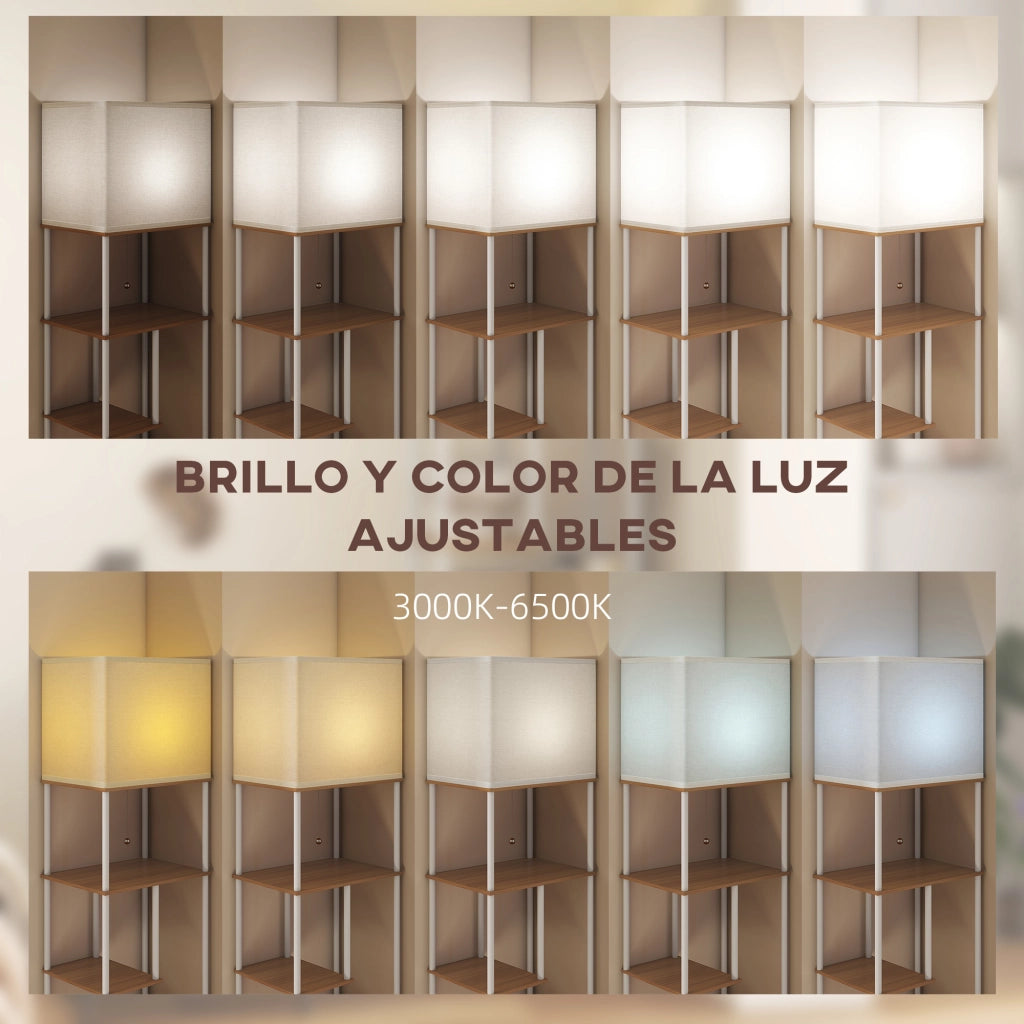 Lampada da Terra con Scaffali ¨C zephmum ¨C Temperatura Colore Regolabile 3000K-6500K