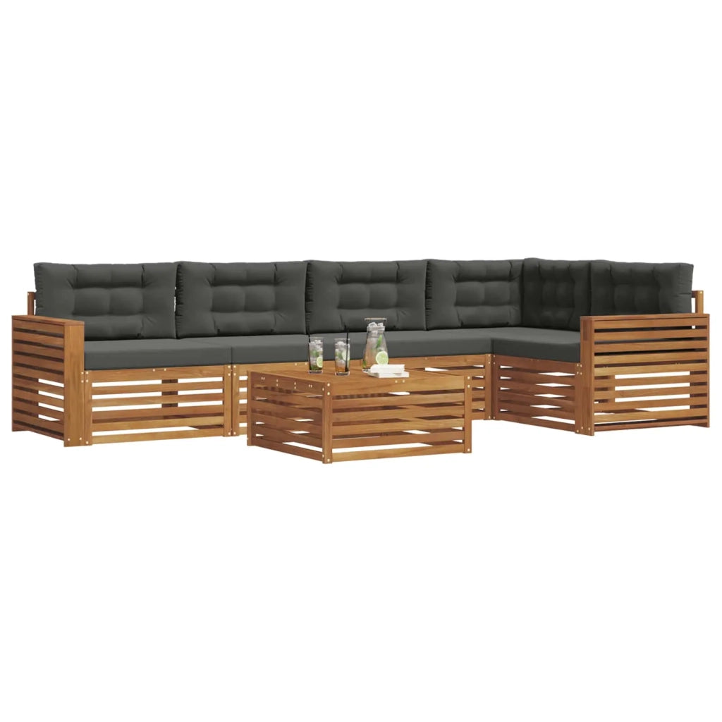 Set di divani da esterno con cuscino 6 pcs Naturale e Antracite 3373507