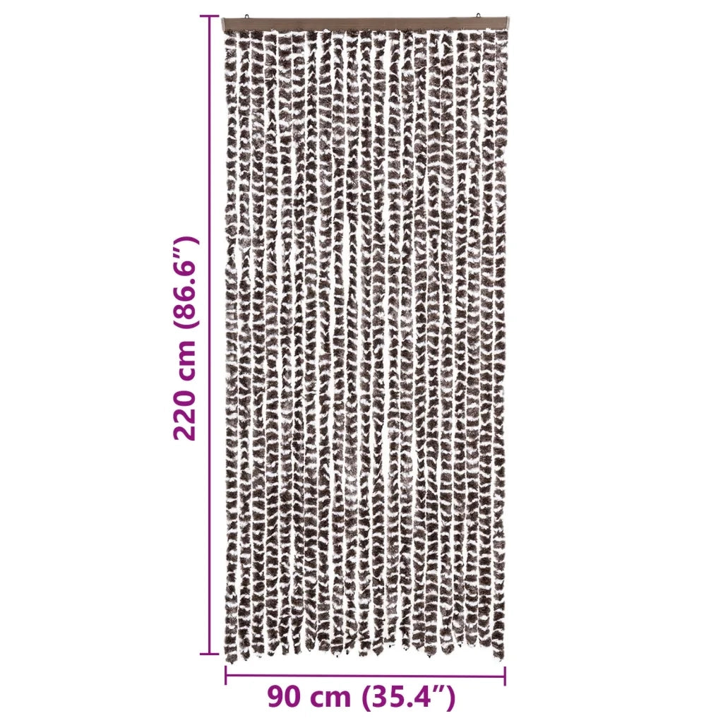 Zanzariera Marrone e Bianca 90x220 cm Ciniglia CFW7128823