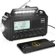 Radio Multifunzione Portatile con Pannello Solare e Funzioni di Emergenza per Avventure all'Aperto