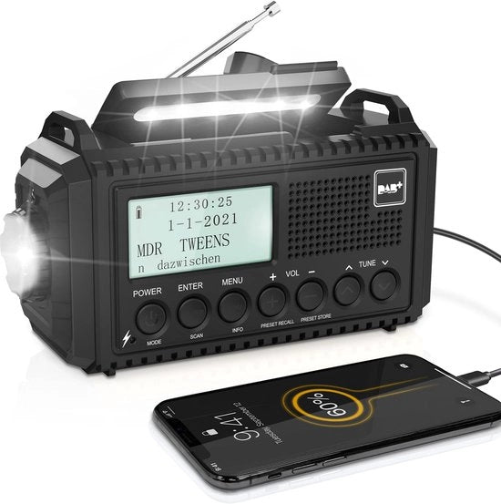 Radio Multifunzione Portatile con Pannello Solare e Funzioni di Emergenza per Avventure all'Aperto