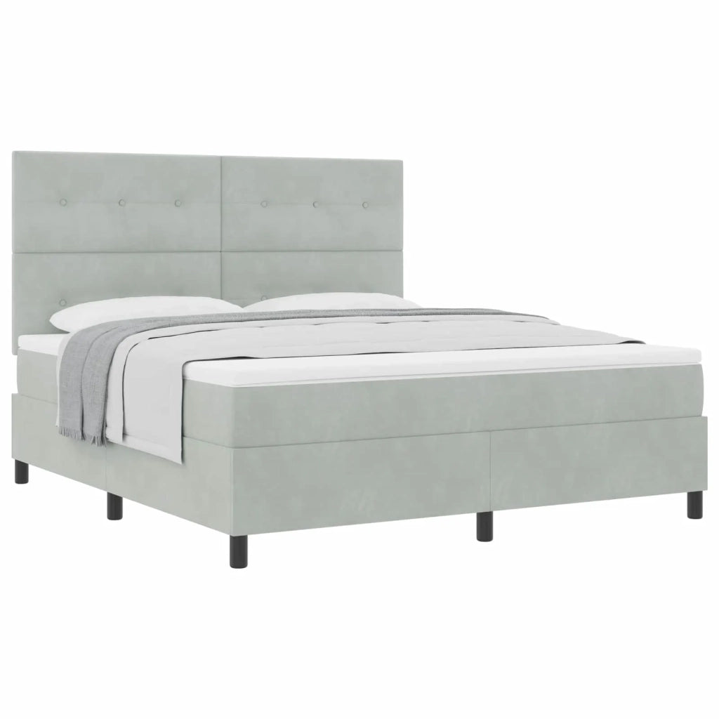 Letto a molle con materasso Grigio chiaro 180 x 200 cm Velluto 3339848