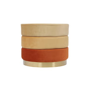 Pouf contenitore Matilda in velluto arancio con base dorata
