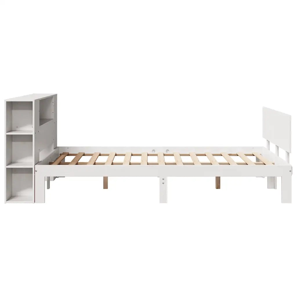 Letto Libreria senza Materasso Bianco 140x190 cm Legno di Pino 3322629