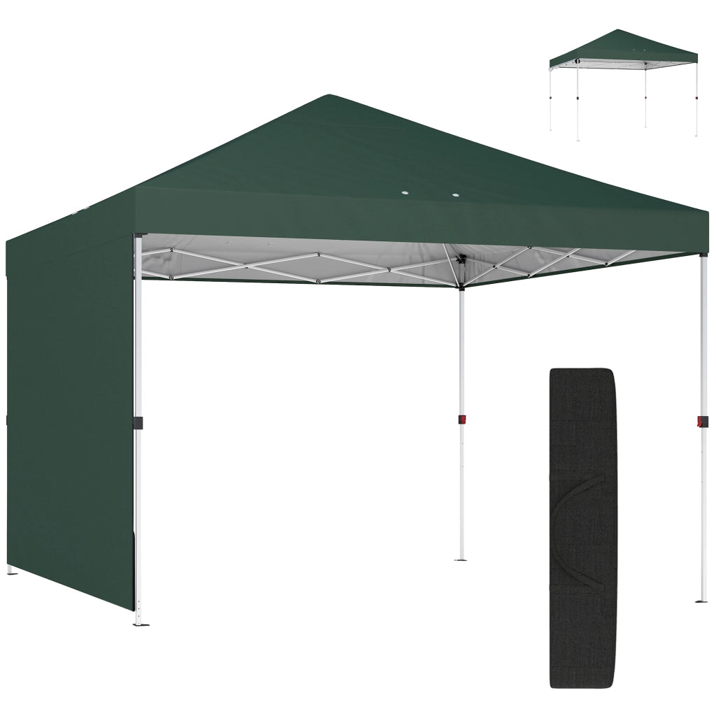 Carpa Pieghevole 3x3 m ¨C zephmum ¨C Verde con Pared Lateral UPF50+