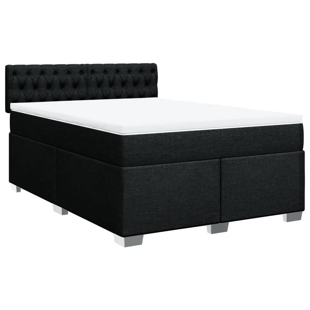 Giroletto a Molle con Materasso Nero 140x190 cm in Tessuto 3285892