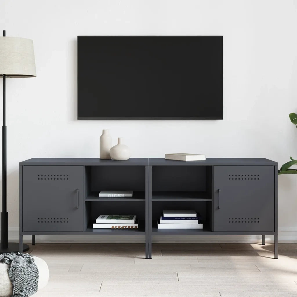 Mobili TV 2pz | Armadietto TV | Mobile Porta TV Antracite 68x39x50,5 cm in Acciaio