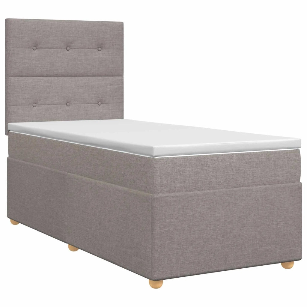 Letto box spring con materasso Tortora 80 x 200 cm Tessuto 3453757