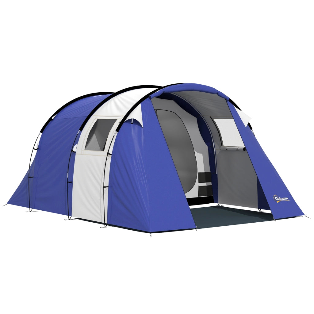 Tenda da Campeggio 4 Persone 2 Camere ¨C Minimal ¨C Blu Scuro 420x300x200cm