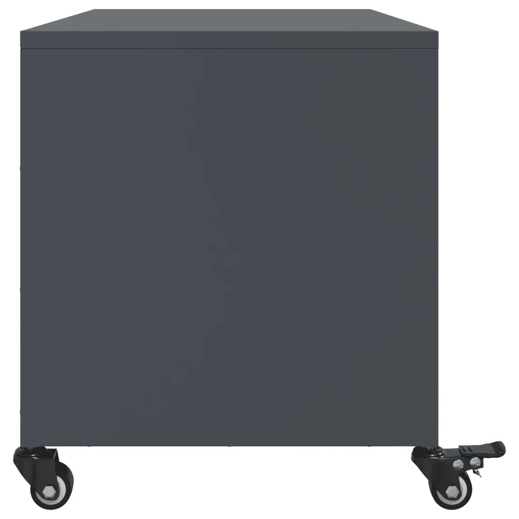 Mobile TV Antracite 68x39x43,5 cm in Acciaio Laminato a Freddo