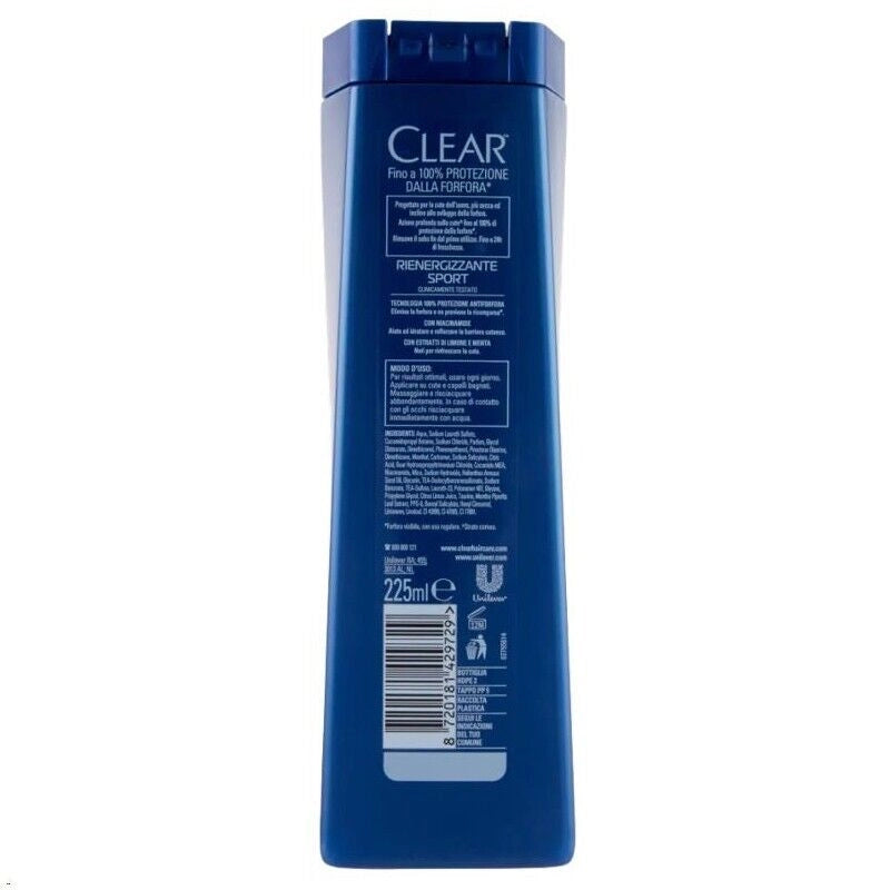 CLEAR SHAMPO ANTIFORFORA SENSAZIONE RINFRESCANTE DURATURA 225 ML SPORT REINERGIZZANTE OKY