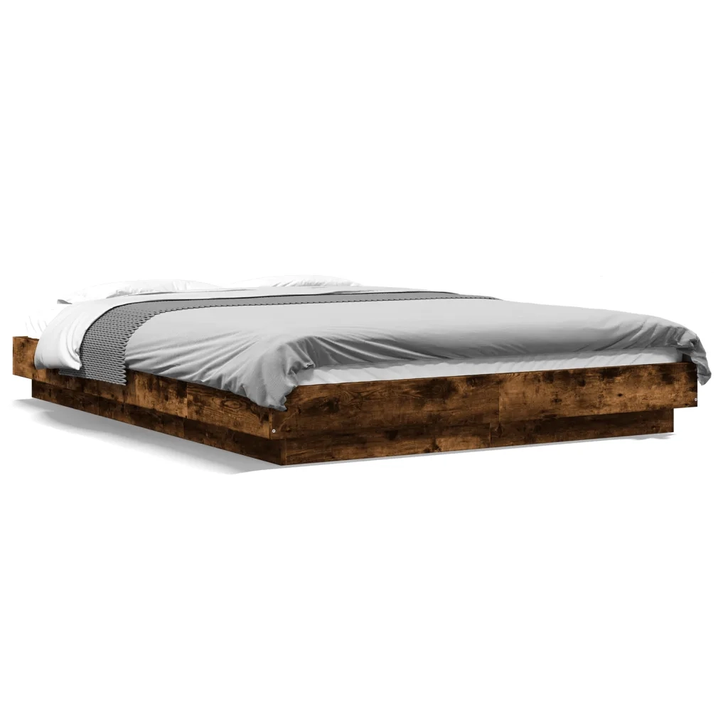 Giroletto con Luci LED Rovere Fumo 120x190 cm Legno Multistrato 3281144