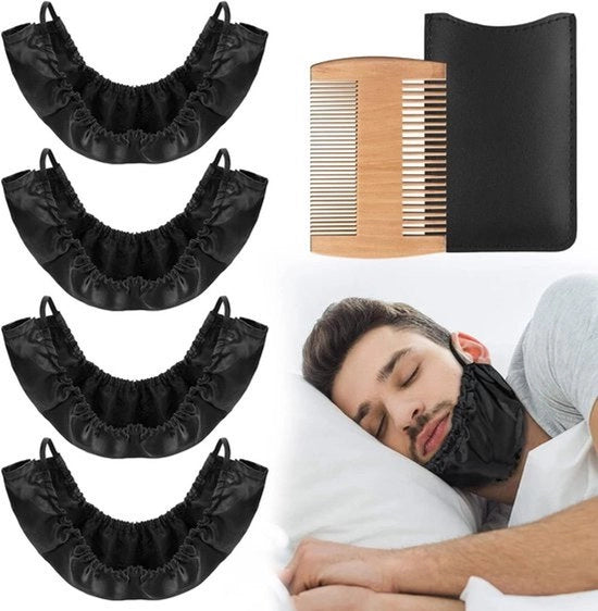 Set di 4 protezioni per viso XL per uomini - cappe da notte - scholari per motociclisti - nero.