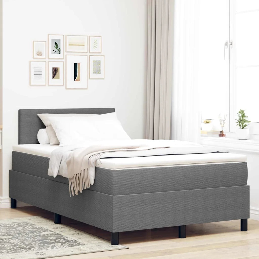 Letto a molle con testiera Grigio chiaro e bianco 120 x 190 cm 3337503