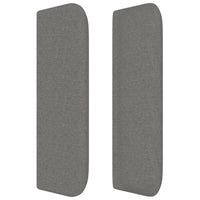 Testiera ad Orecchio Grigio Scuro 203x16x78/88 cm in Tessuto