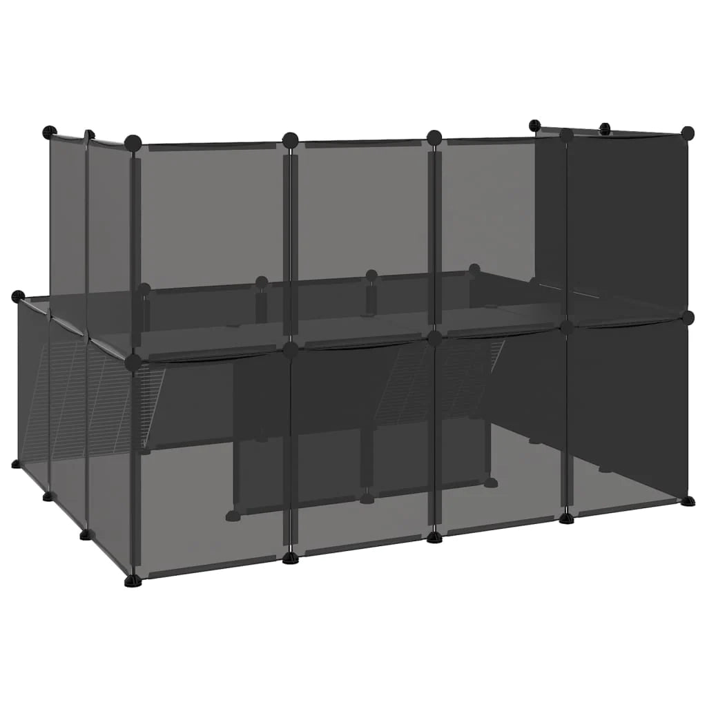 Gabbia per piccoli animali 143 x 107 x 93 cm PP e acciaio nero 02_0041647