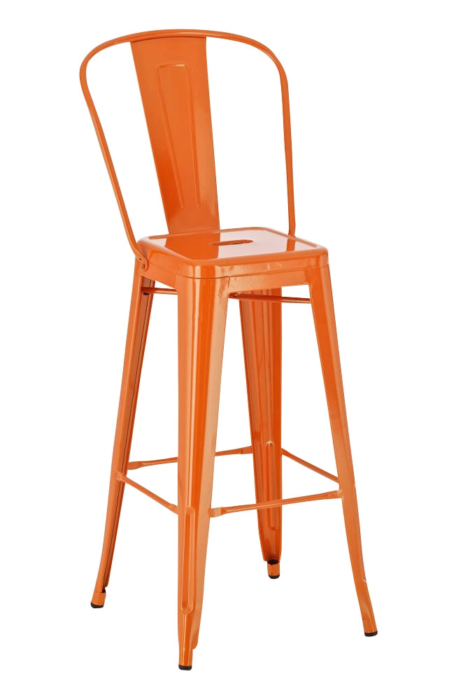 Sgabello Aiden in metallo arancione