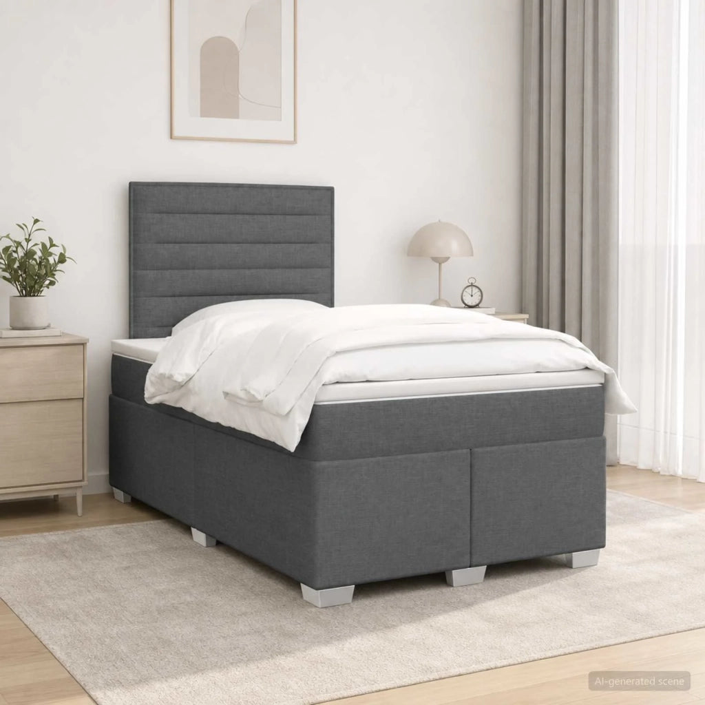Letto box spring con materasso Grigio Scuro 120 x 200 cm 3454839