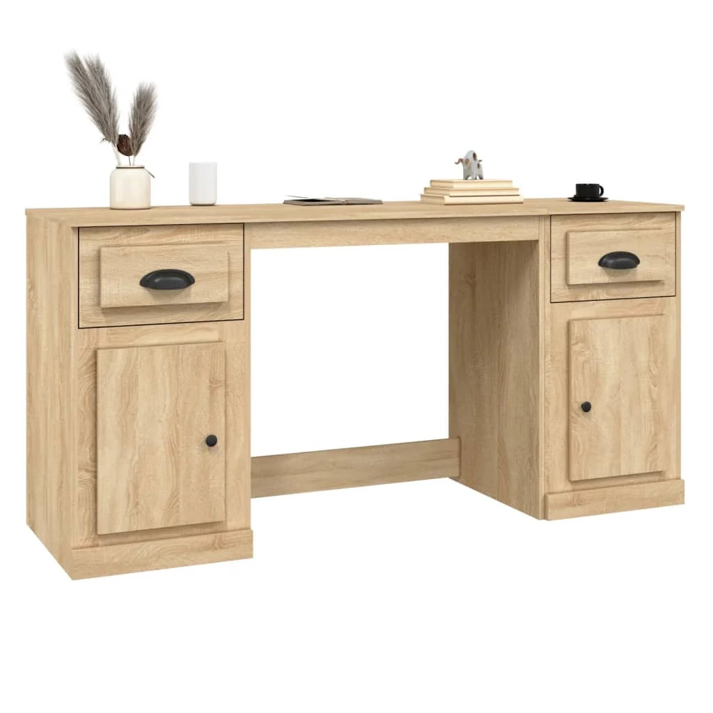 Scrivania da ufficio postazione di lavoro mobile per computer studio con mobiletto rovere Sonoma legno marrone ingegnerizzato 02_0023387
