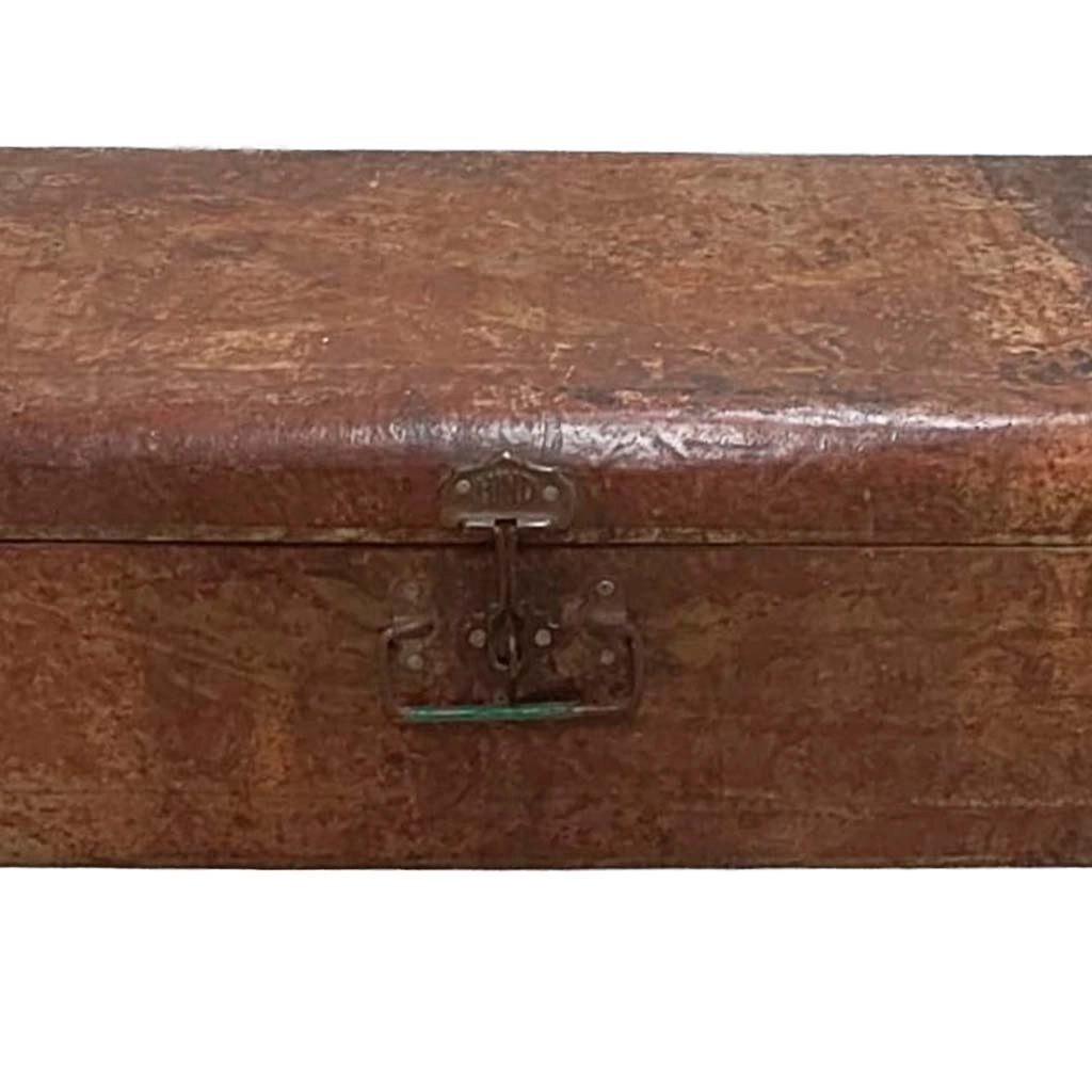 Valigia artigianale in metallo, 67x37x25h cm