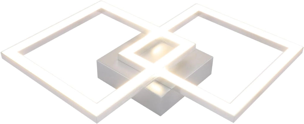 ZMH Lampada da soffitto plafoniera LED moderna argento 24W per camera letto interni