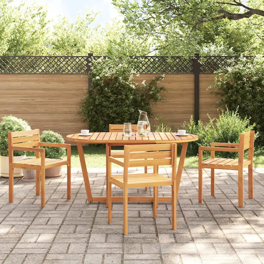Tavolo da pranzo ovale da giardino 150x90x75 cm in Legno Massello di Acacia 4108136